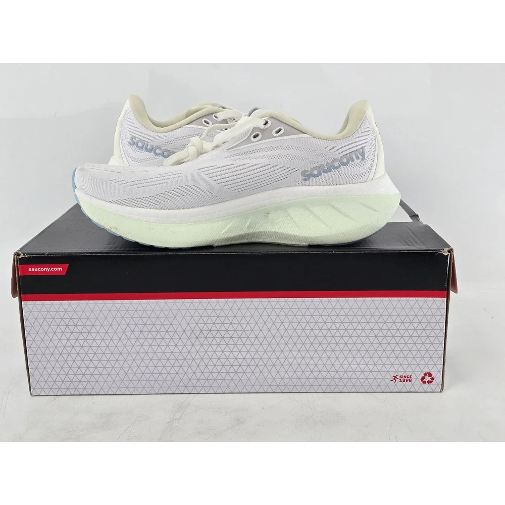 Saucony Triumph 21 Running Shoes Womens 7 White Mint Blue Cushioned - Good